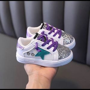 Little Girls Star Glitter Sneaker Brand New